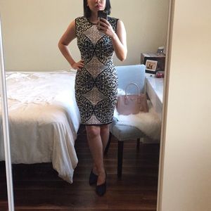 BCBG inkblot bodycon dress